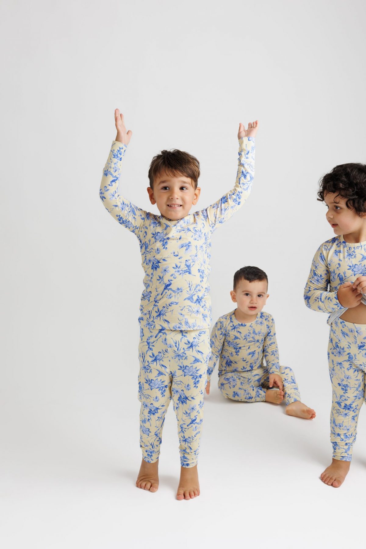 "Exotic Blue Bird" Two-Piece Long Sleeve Pajamas - Image 4