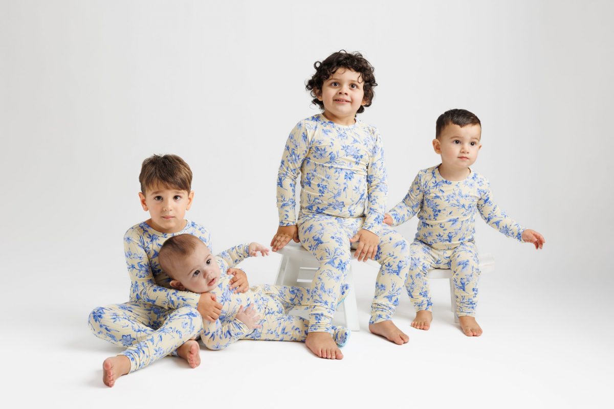 "Exotic Blue Bird" Two-Piece Long Sleeve Pajamas - Image 11