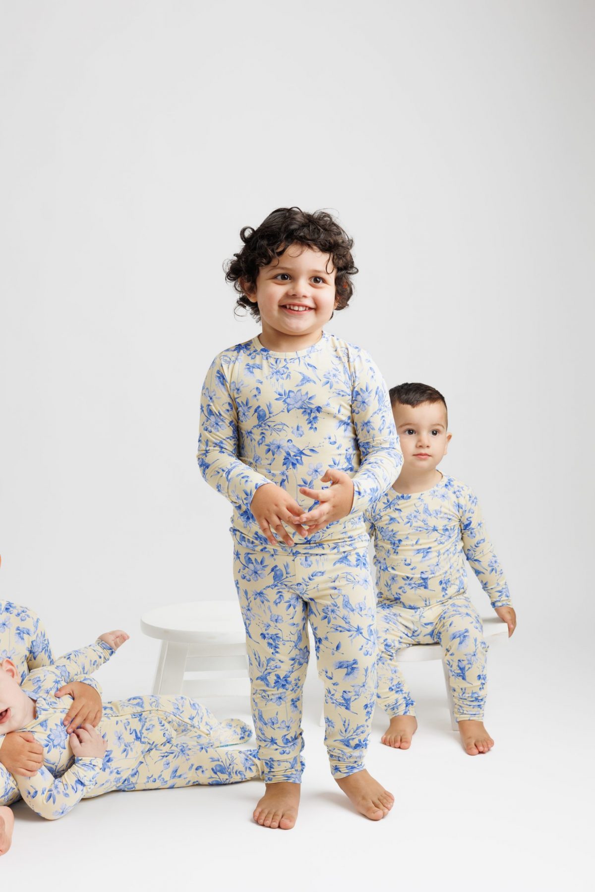 "Exotic Blue Bird" Two-Piece Long Sleeve Pajamas - Image 10