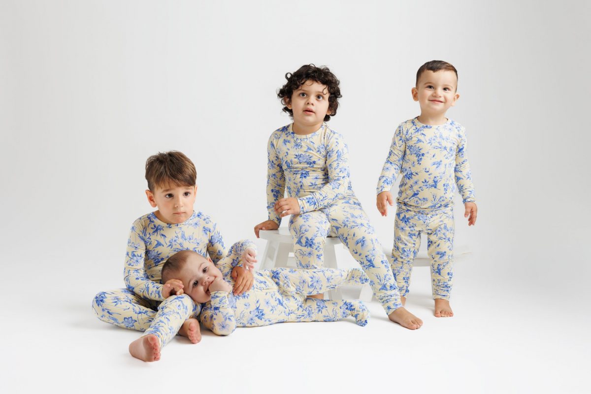 "Exotic Blue Bird" Two-Piece Long Sleeve Pajamas - Image 9